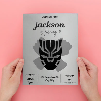 Black Panther Birthday Invitation Template - CreativeRino