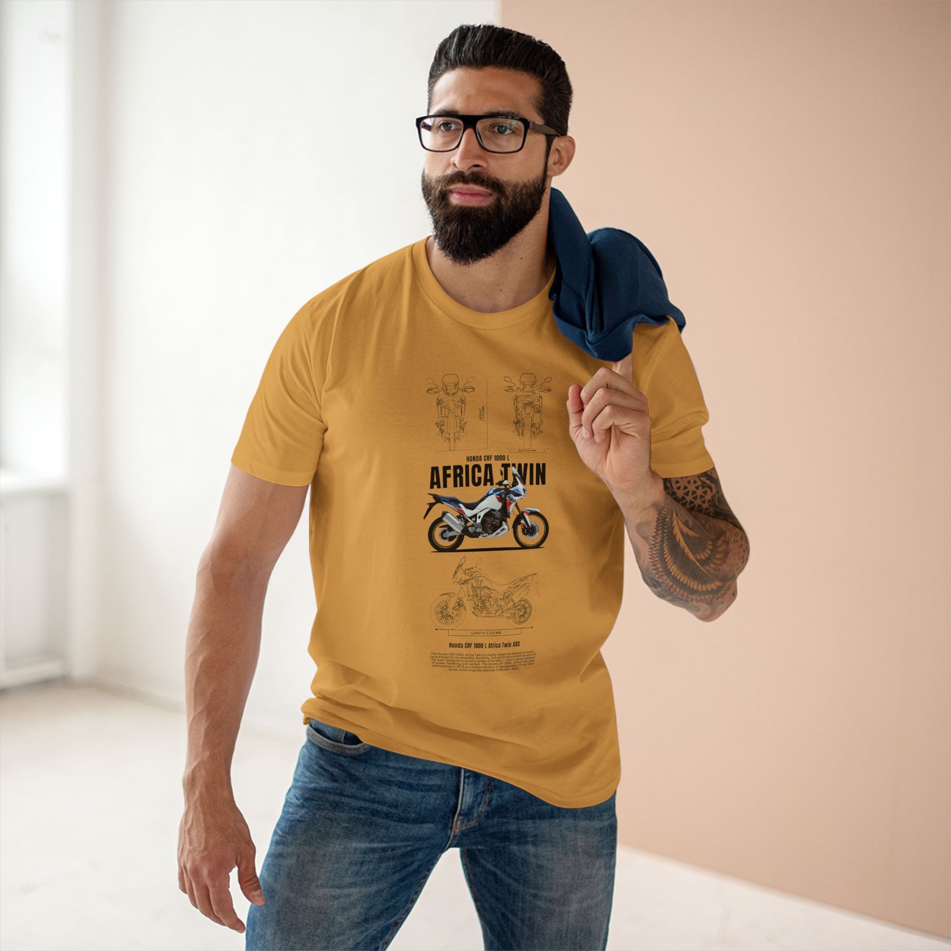 Honda CRF 1000 L Africa Twin ABS Motorcycle Enthusiast Tee - Africa Motorcycle T-shirt Design - CreativeRino