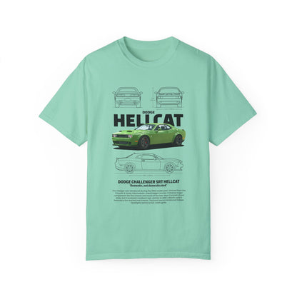 Dodge Charger SRT Hellcat Unisex Garment-Dyed T-Shirt - Car Enthusiast Apparel - CreativeRino