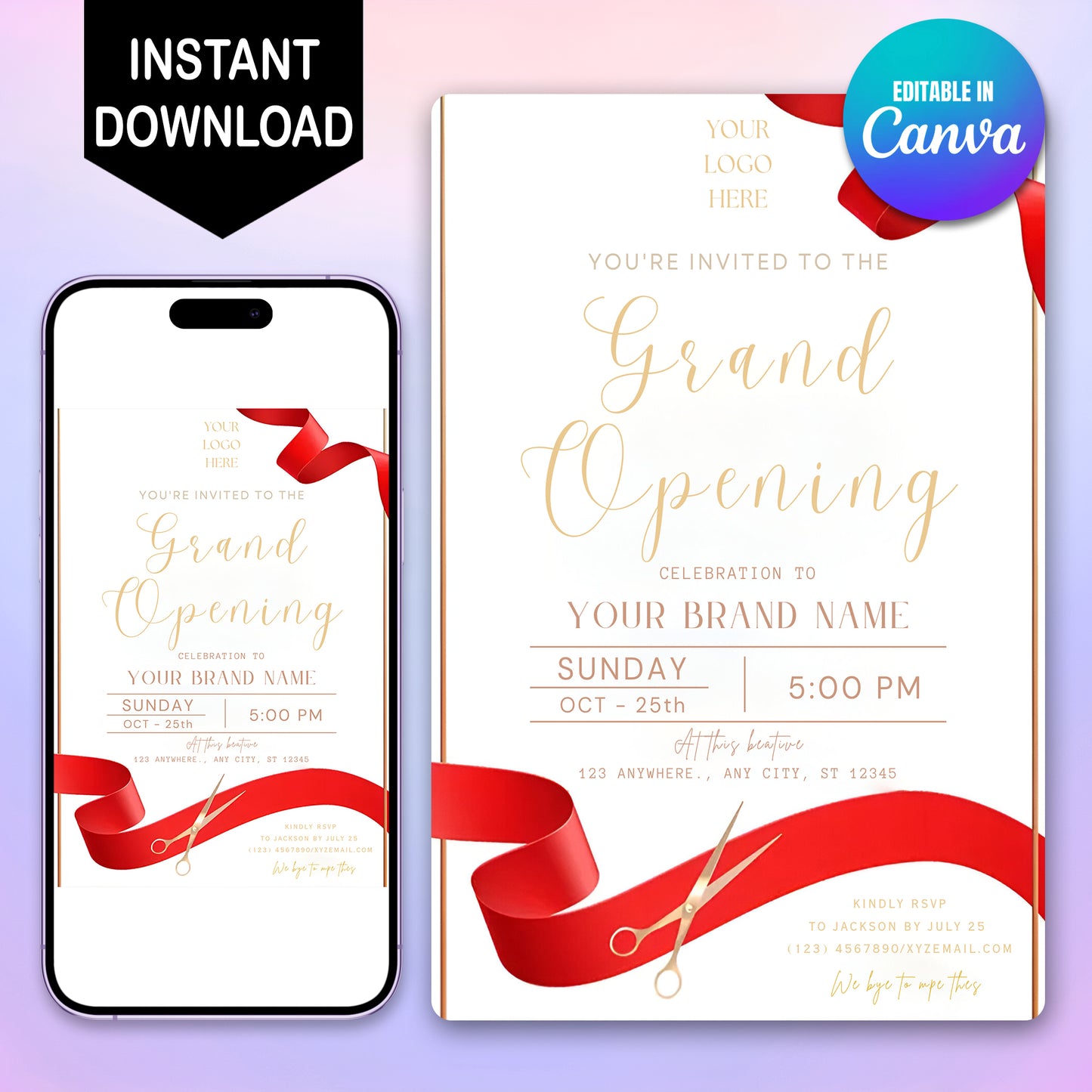 Grand Opening Invitation Template - CreativeRino