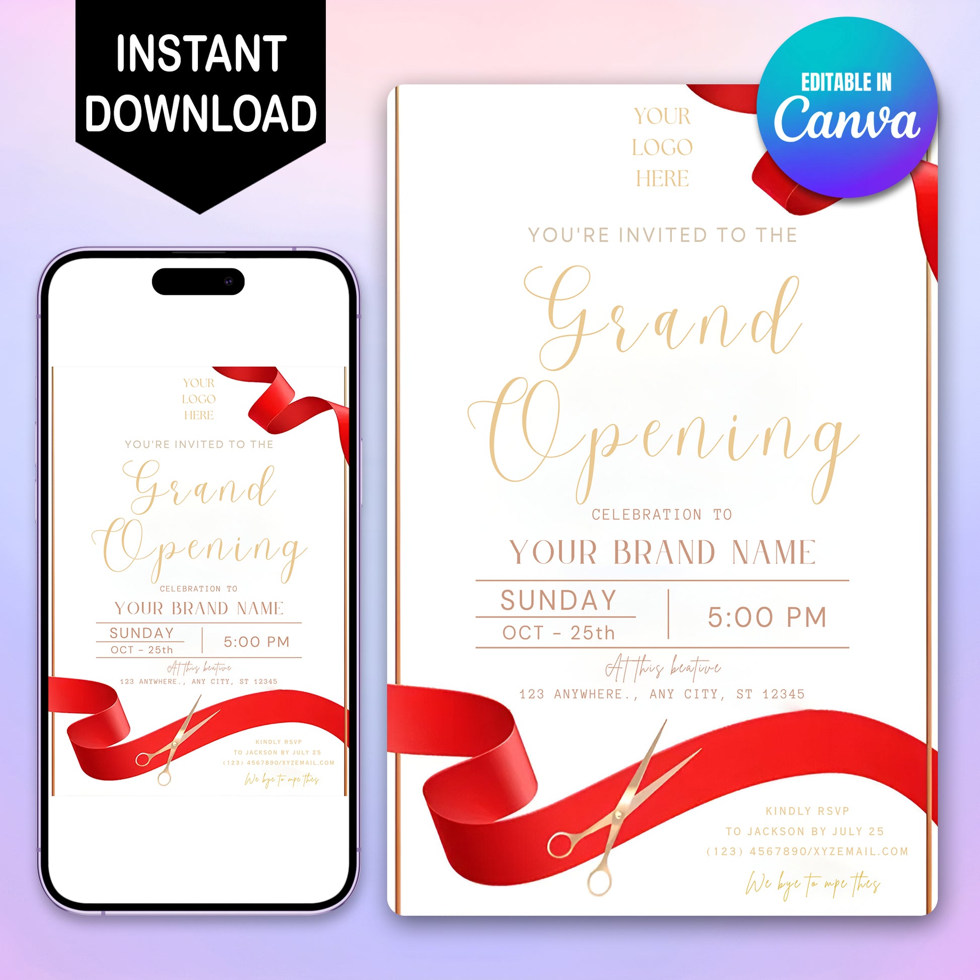 Grand Opening Invitation Template - CreativeRino