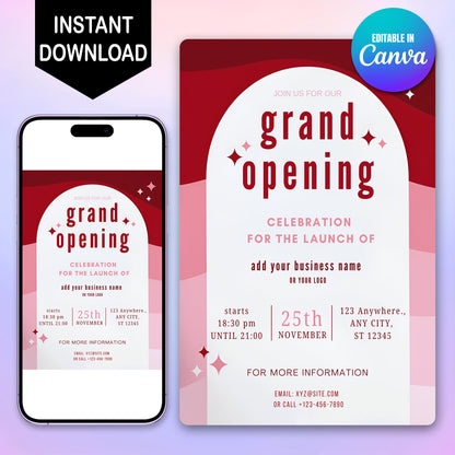 Grand Opening Party Invitation Template - CreativeRino