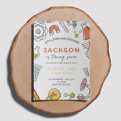 Science Birthday Invitation Template - CreativeRino