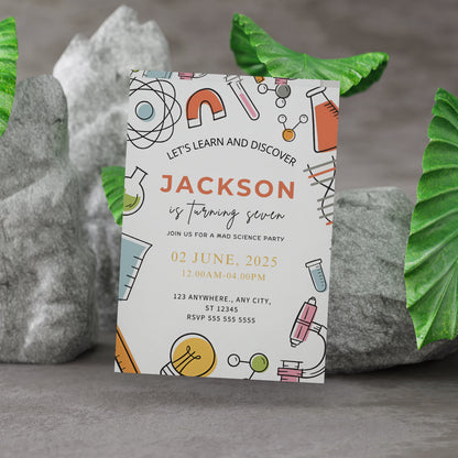 Science Birthday Invitation Template - CreativeRino