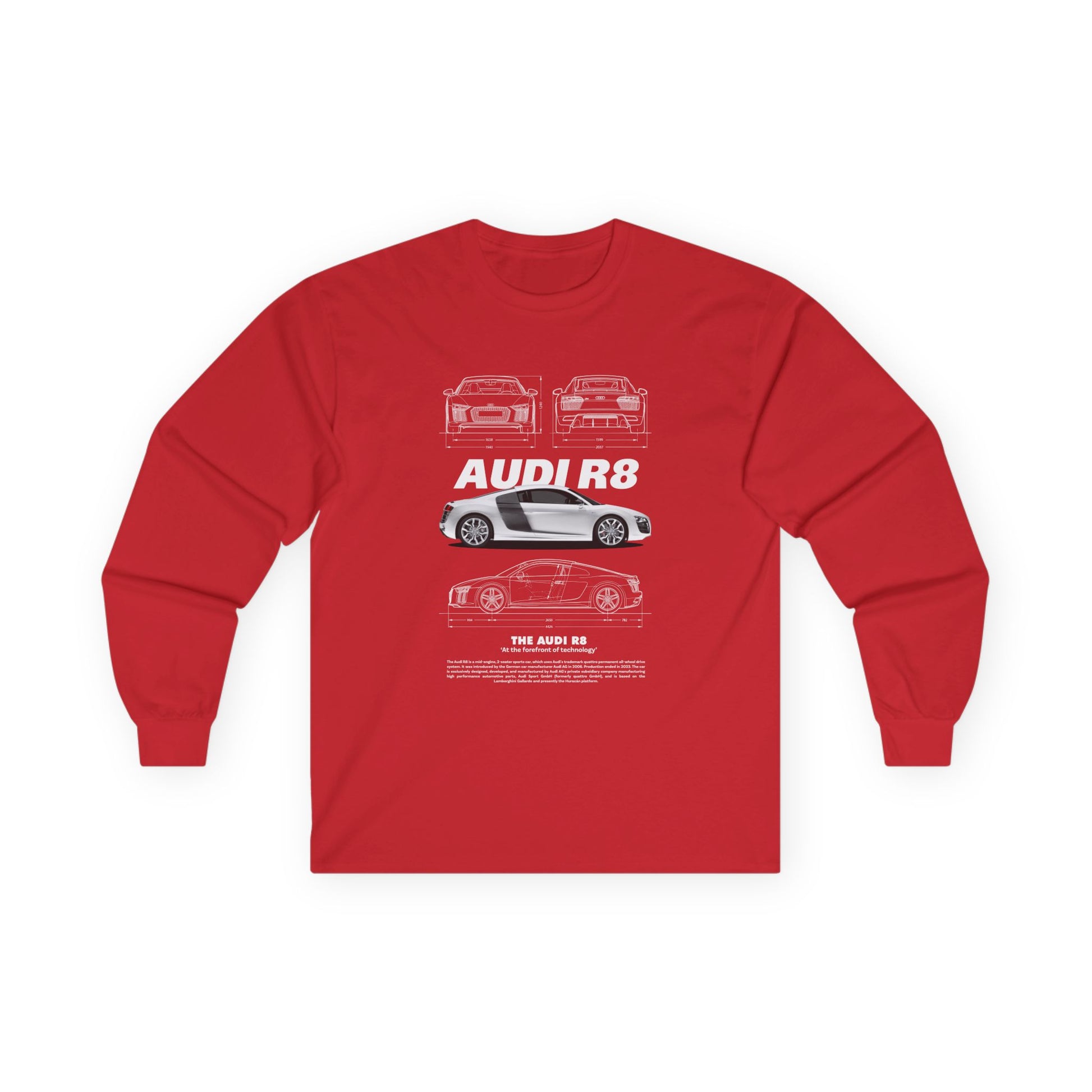 Audi R8 Unisex Long Sleeve Tee - Perfect Gift for Car Enthusiasts - CreativeRino