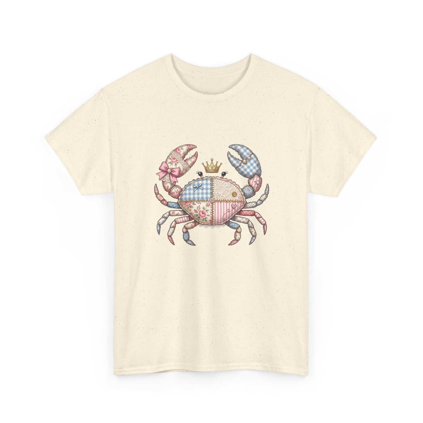 Patchwork Crab T-Shirt — Cute Coastal Animal Tee for Beach Lovers Printify