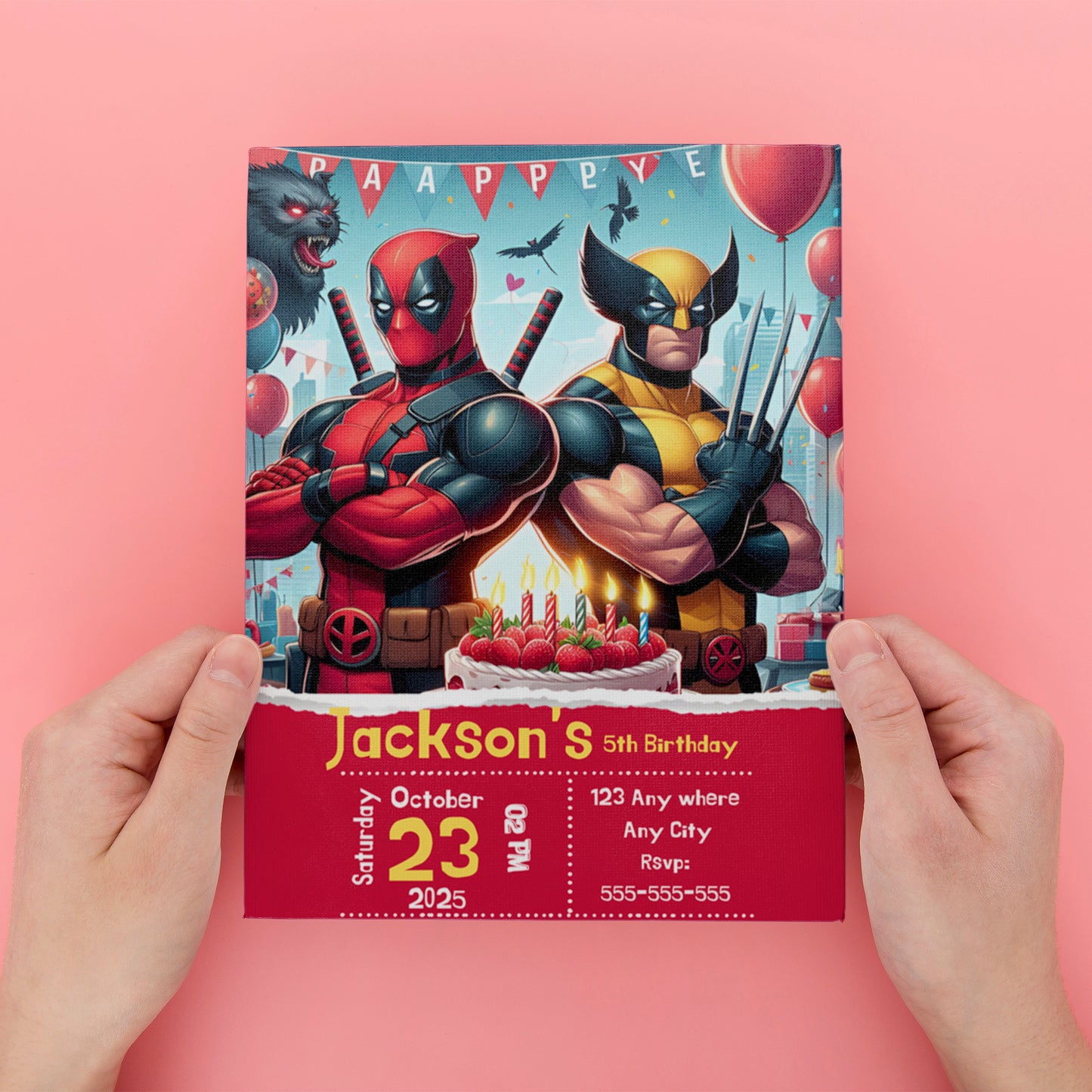 Deadpool & Wolverine Birthday Invitation Template - CreativeRino