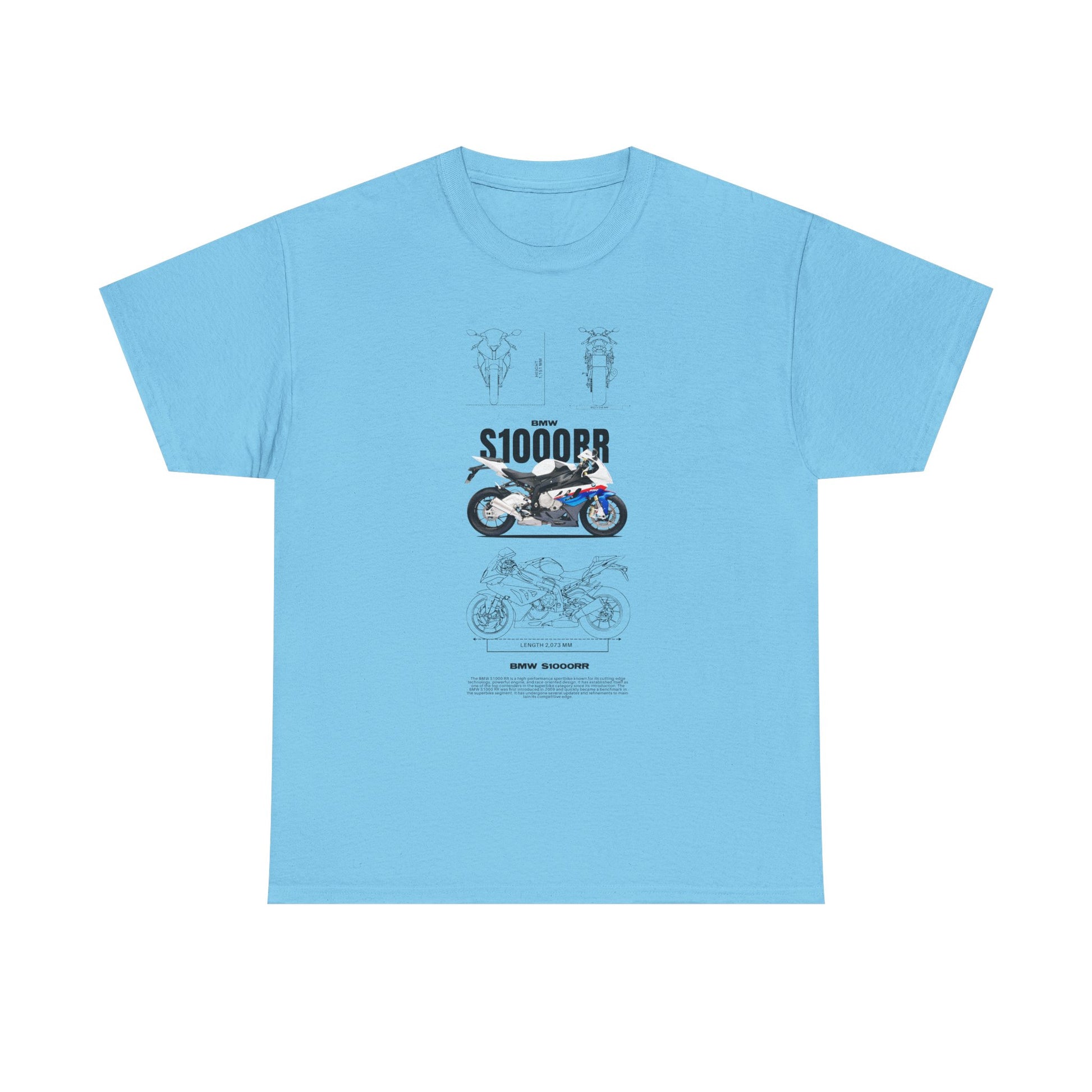 BMW S1000RR Unisex Heavy Cotton Tee - Motorcycle Graphic T-Shirt for Riders - CreativeRino