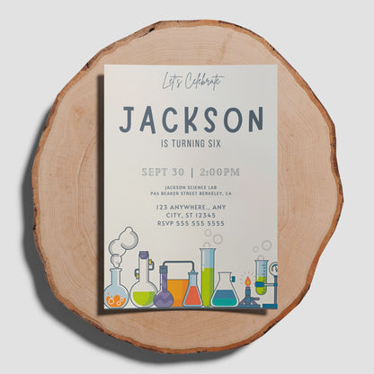 Science Birthday Invitation Template - CreativeRino