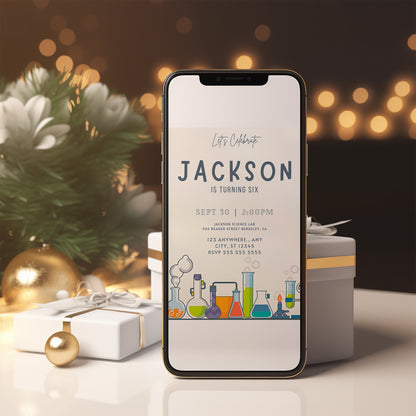 Science Birthday Invitation Template - CreativeRino