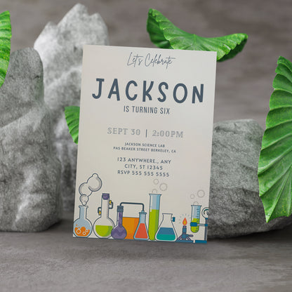 Science Birthday Invitation Template - CreativeRino