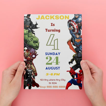 Avengers Secret Wars Birthday Invitation Template - CreativeRino