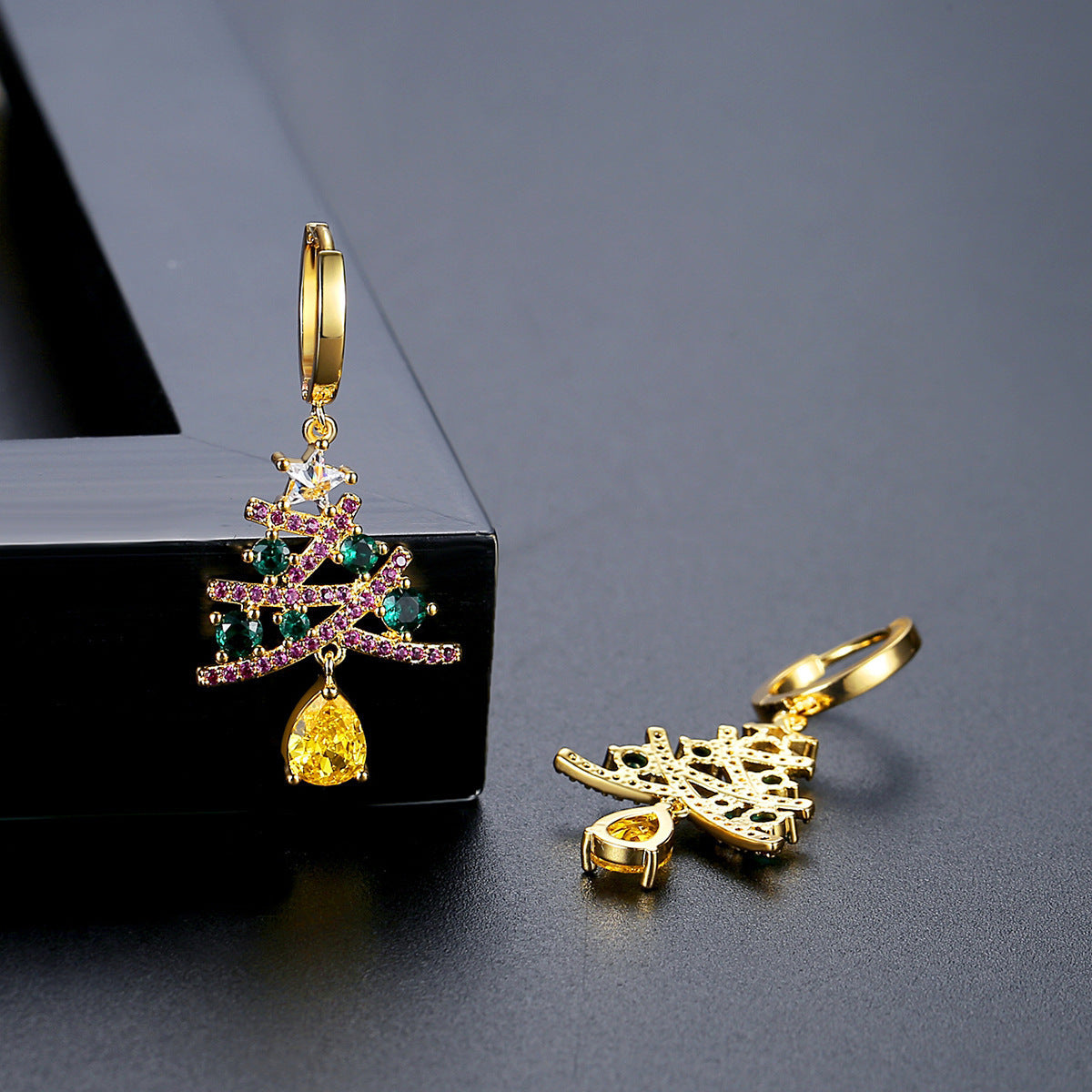 Luxury Zircon Christmas Tree Earrings | European & American Fashion | Sparkling Stud/Drop Holiday Jewelry Gift eprolo