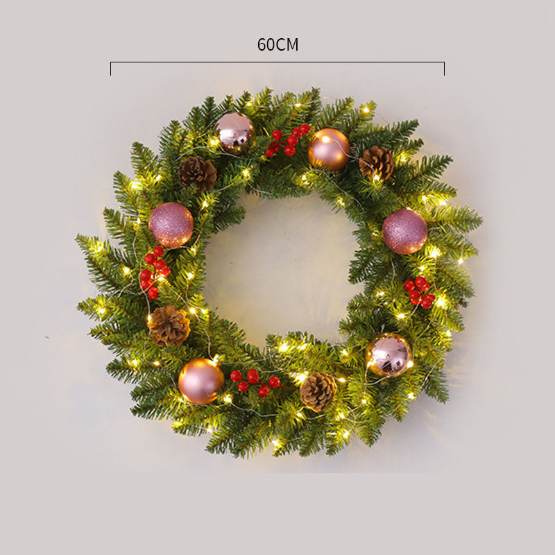 Multi-Size Christmas Rattan Wreath (30-60cm) | Door & Window Holiday Scene Decoration