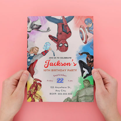 Avengers Secret Wars Birthday Invitation Template - CreativeRino