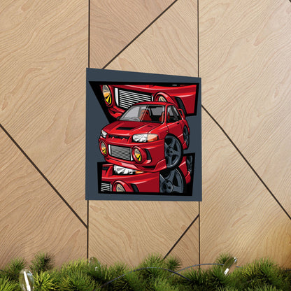 Red Sports Car Matte Square Poster - Perfect Wall Art for Car Enthusiasts - CreativeRino