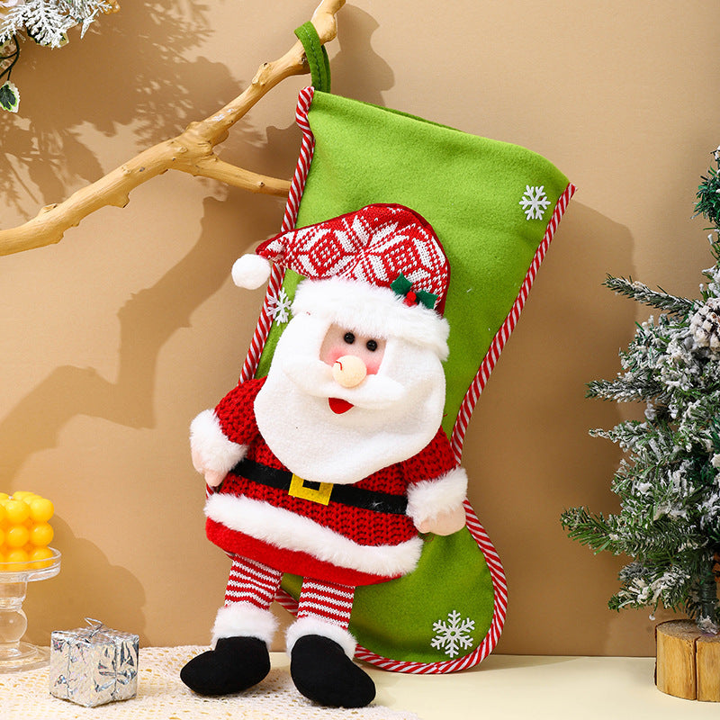 Whimsical 3D Long Legs Christmas Socks | Cartoon Santa Claus Gift Bag & Hanging Decoration Pendant eprolo