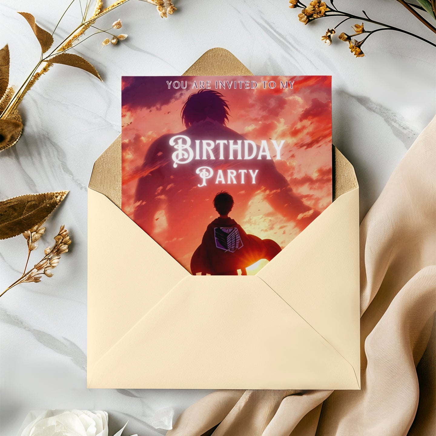 Attack on Titan Birthday Invitation Template - CreativeRino
