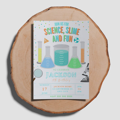 Science Slime Party Invitation Template - CreativeRino
