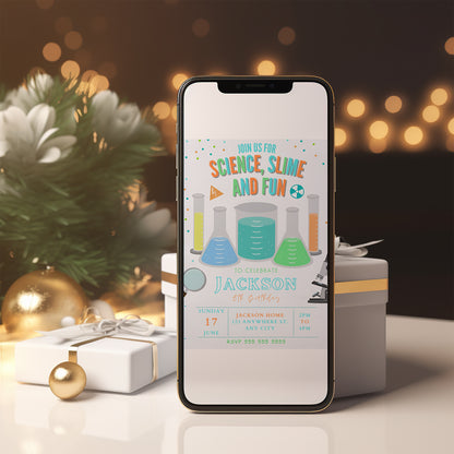 Science Slime Party Invitation Template - CreativeRino