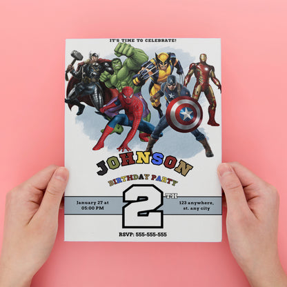 Avengers Secret Wars Birthday Invitation Template - CreativeRino