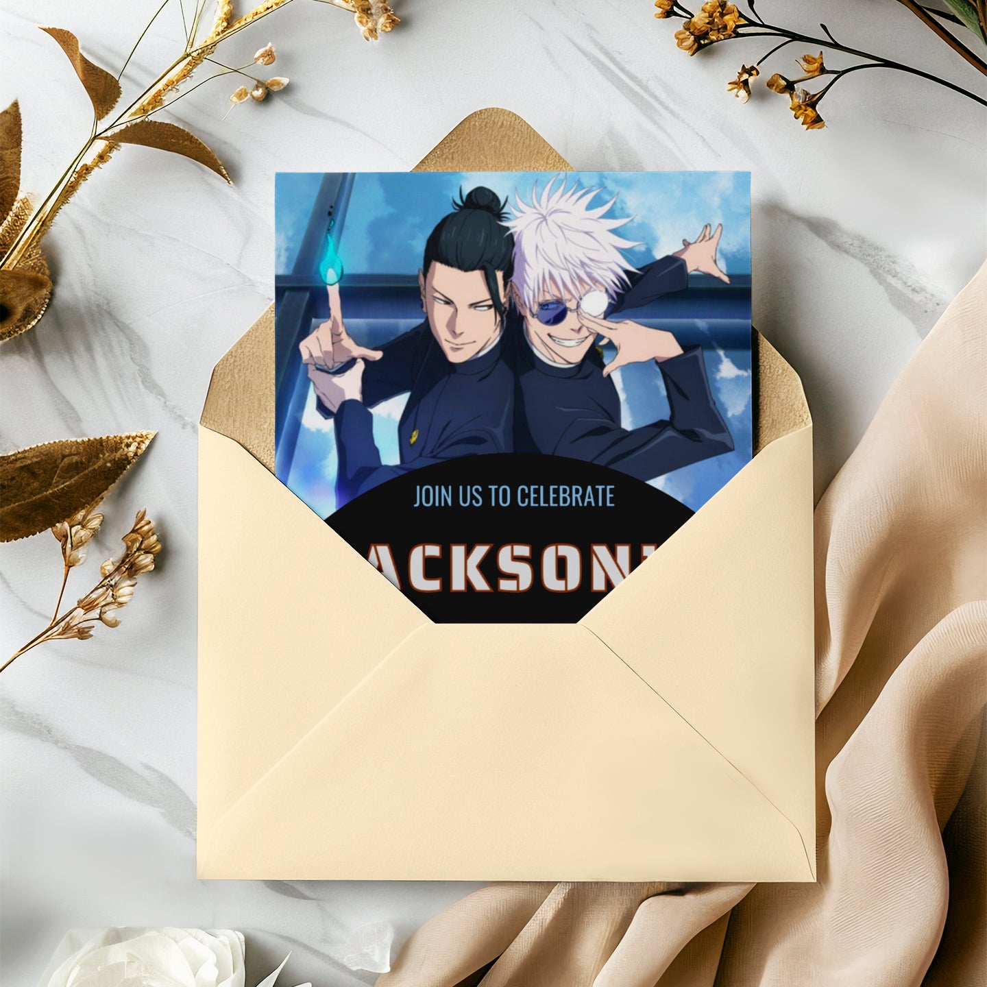 Jujutsu Kaisen Birthday Invitation Template - CreativeRino