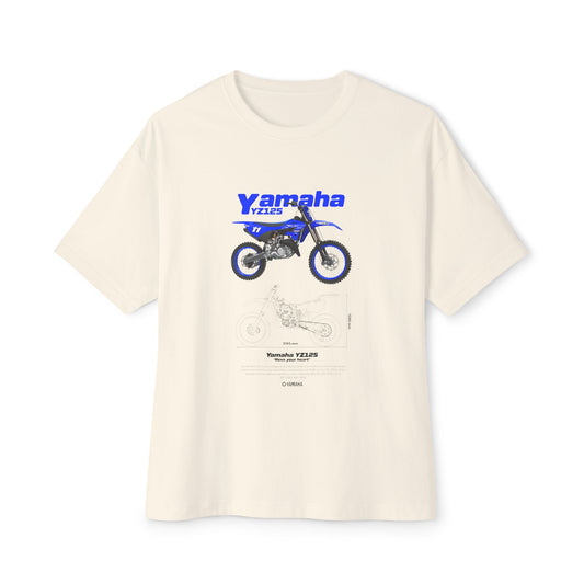 Yamaha YZ125 Vintage Oversized Tee - Unisex Motorbike Graphic T-shirt - CreativeRino