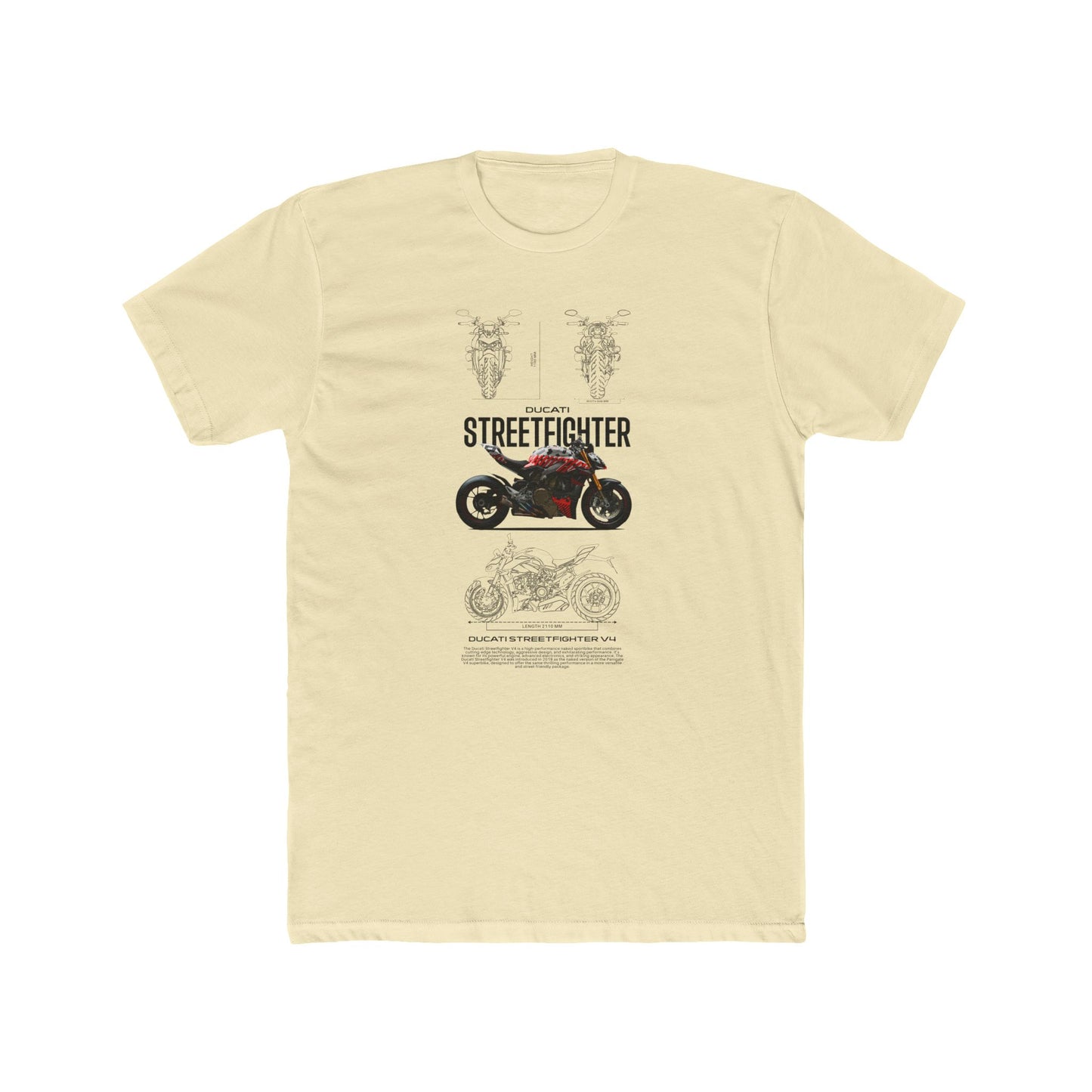 Ducati Streetfighter Unisex Cotton Crew Tee - Perfect T-shirt Gift for Motorcycle Lovers - CreativeRino
