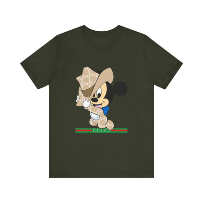 Trendy Graphic Tee - Mickey Mouse Gucci Cowboy T-shirt Design - CreativeRino