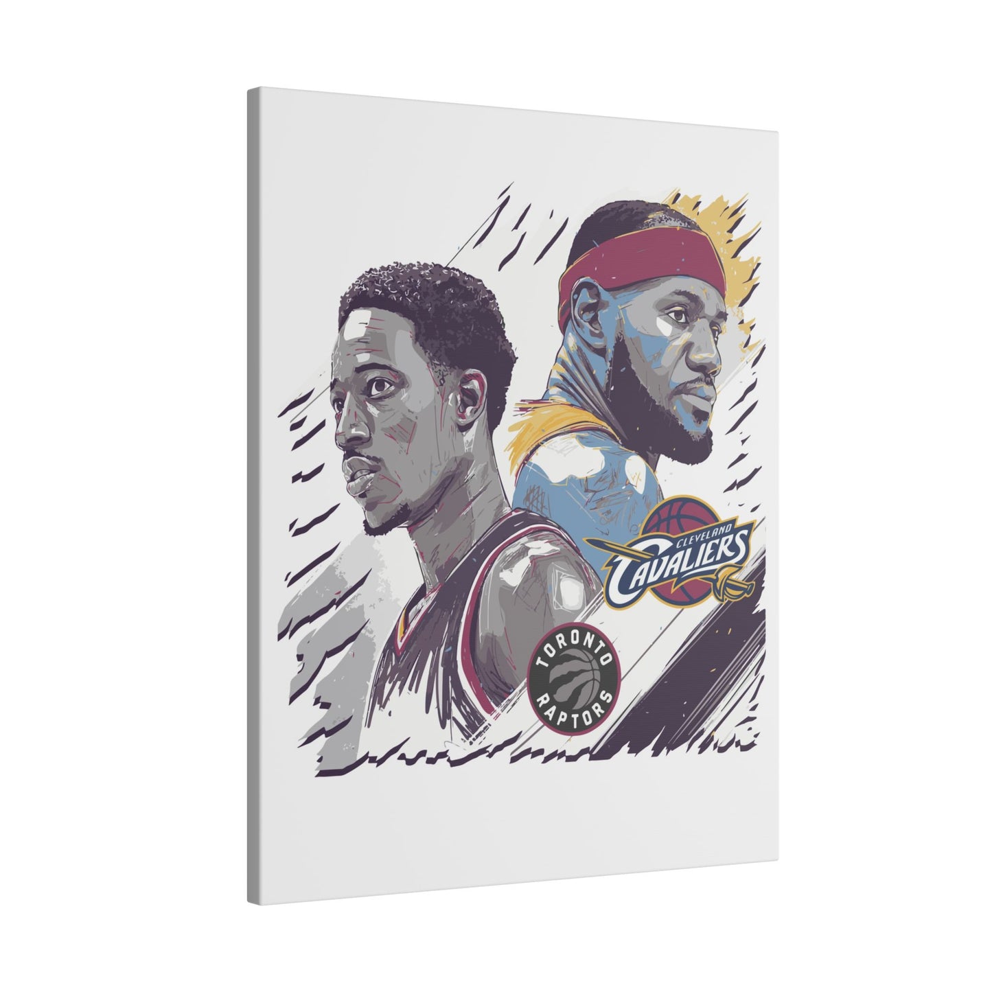 DeMar DeRozan Vs Lebron James Basketball Legend Canvas Art - NBA Stars Wall Decor - CreativeRino