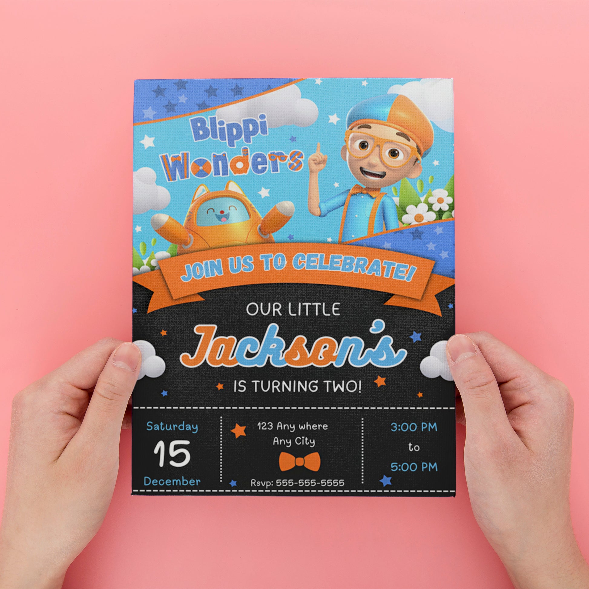 Blippi  Birthday Invitation Template - CreativeRino