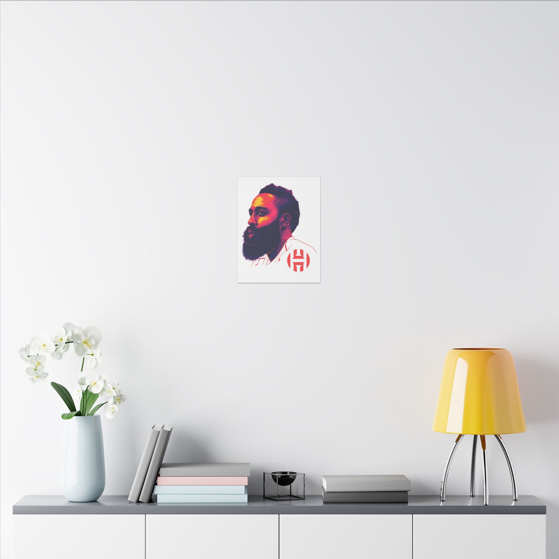 Stretched Matte Canvas Art - Vibrant Portrait of James Harden - CreativeRino