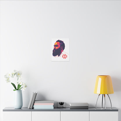 Stretched Matte Canvas Art - Vibrant Portrait of James Harden - CreativeRino