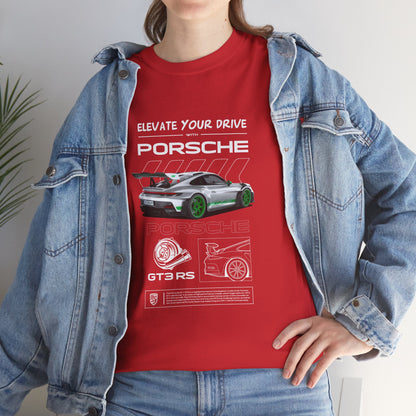 Porsche 911 Elevate Your Drive Unisex Heavy Cotton Tee - CreativeRino