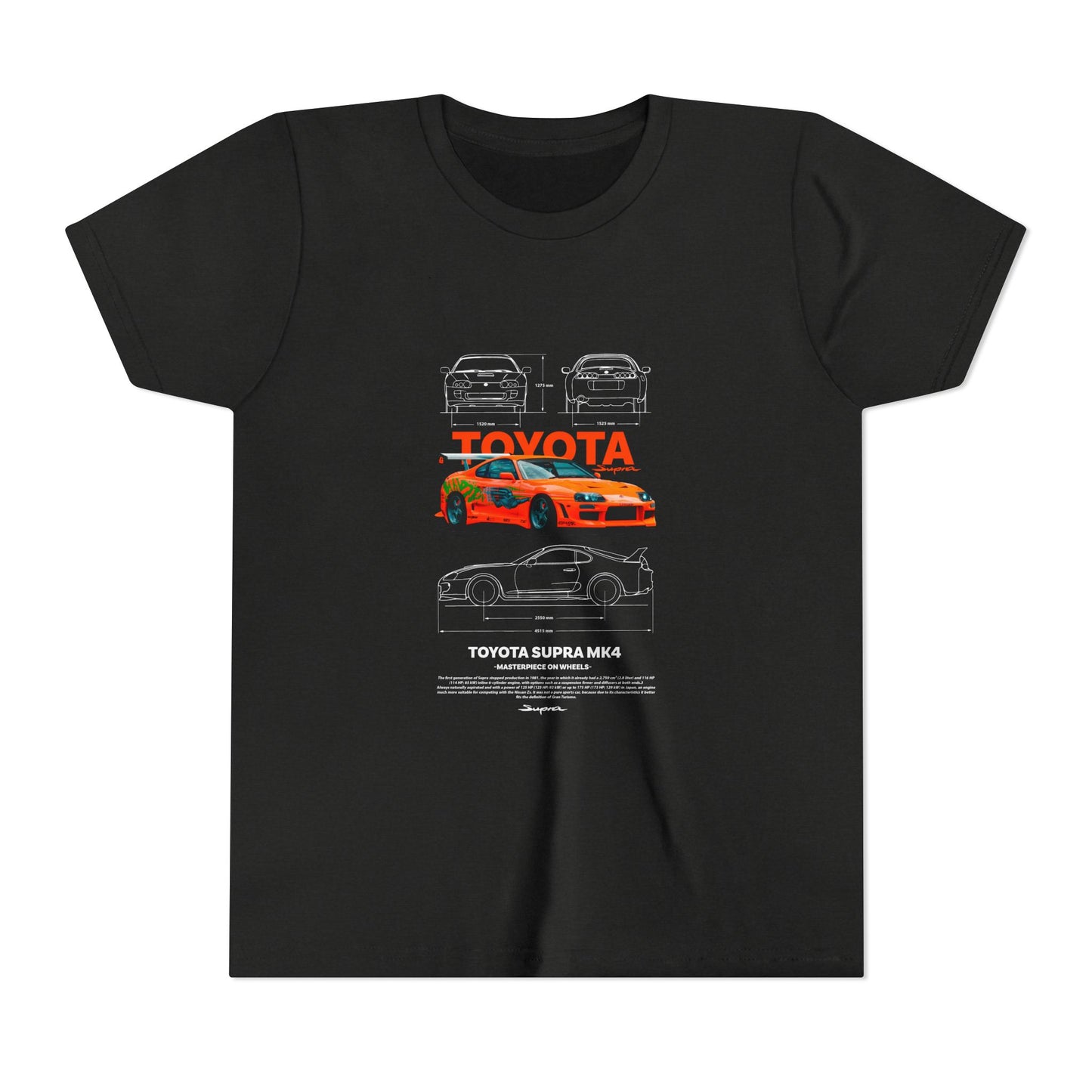 Toyota Supra MK4 Car Youth  Tee - Cool Graphic Short Sleeve T-Shirt - CreativeRino