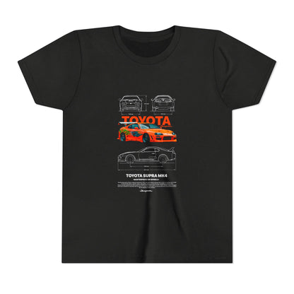 Toyota Supra MK4 Car Youth  Tee - Cool Graphic Short Sleeve T-Shirt - CreativeRino