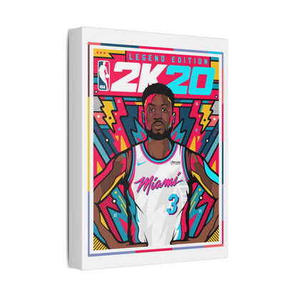 Dwyane Wade NBA 2K20 Legend Edition Satin Canvas Wall Art - CreativeRino