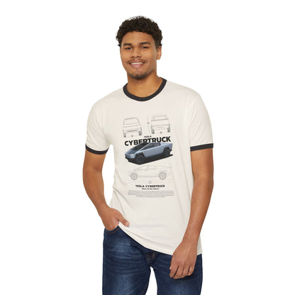 Retro Tesla Cybertruck Ringer T-Shirt for Casual Enthusiasts - CreativeRino