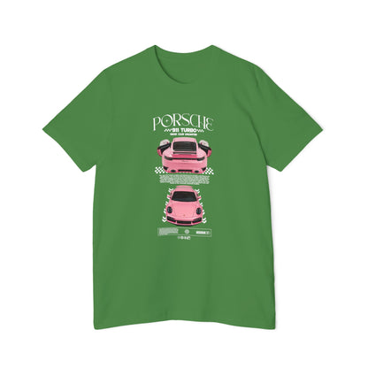 Porsche 911 Turbo S Pink Sports Car T-Shirt - USA-Made Unisex Tee - CreativeRino