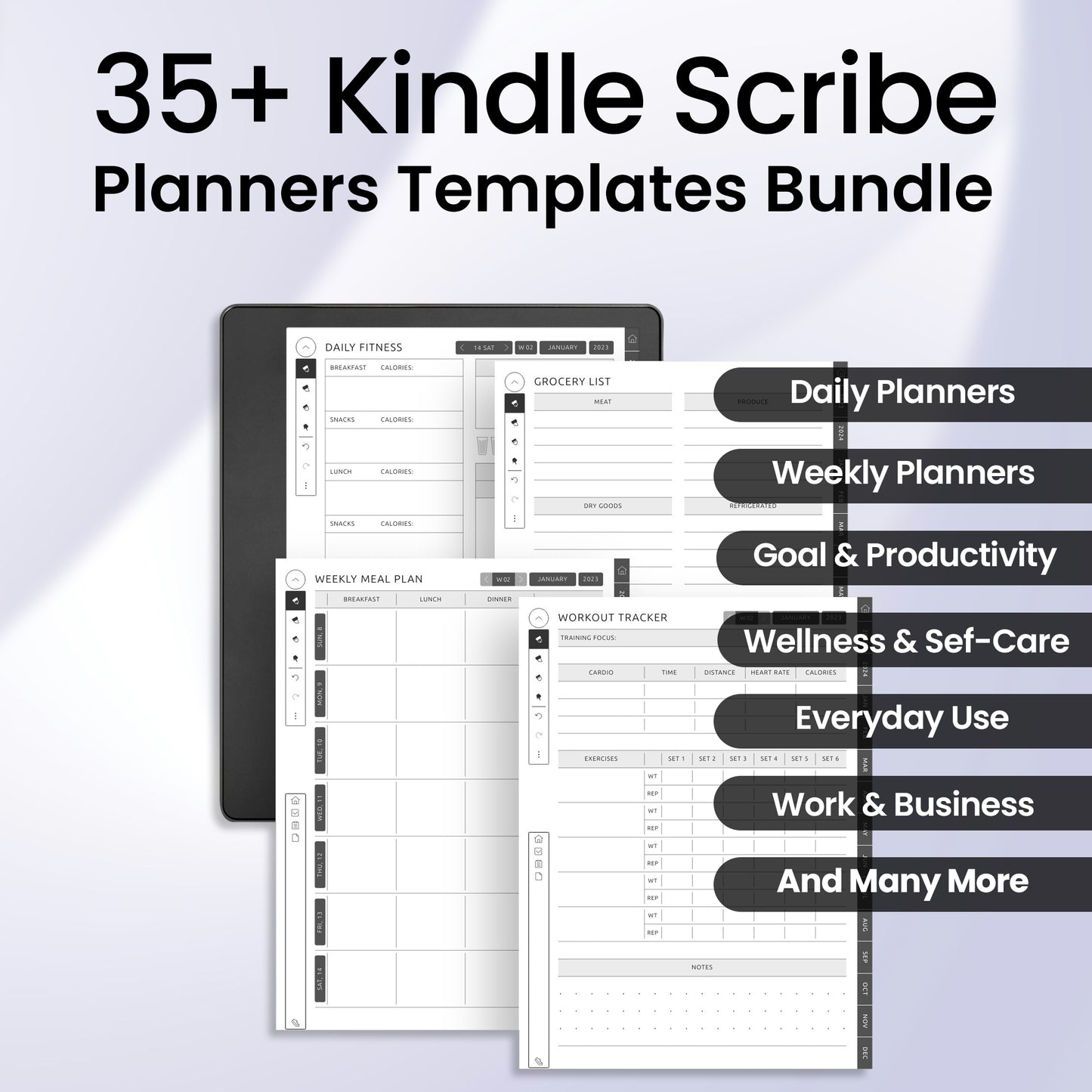 35+ Kindle Scribe Planner Template Bundle