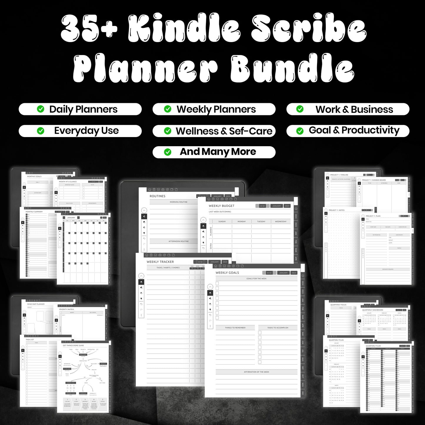 35+ Kindle Scribe Planner Template Bundle