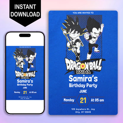 Dragonball Daima Birthday Invitation Template - CreativeRino