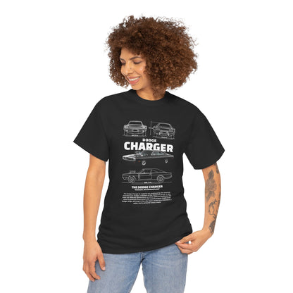 Dodge Challenger Car Graphic Unisex Heavy Cotton Tee - Vintage Automobile T-Shirt - CreativeRino