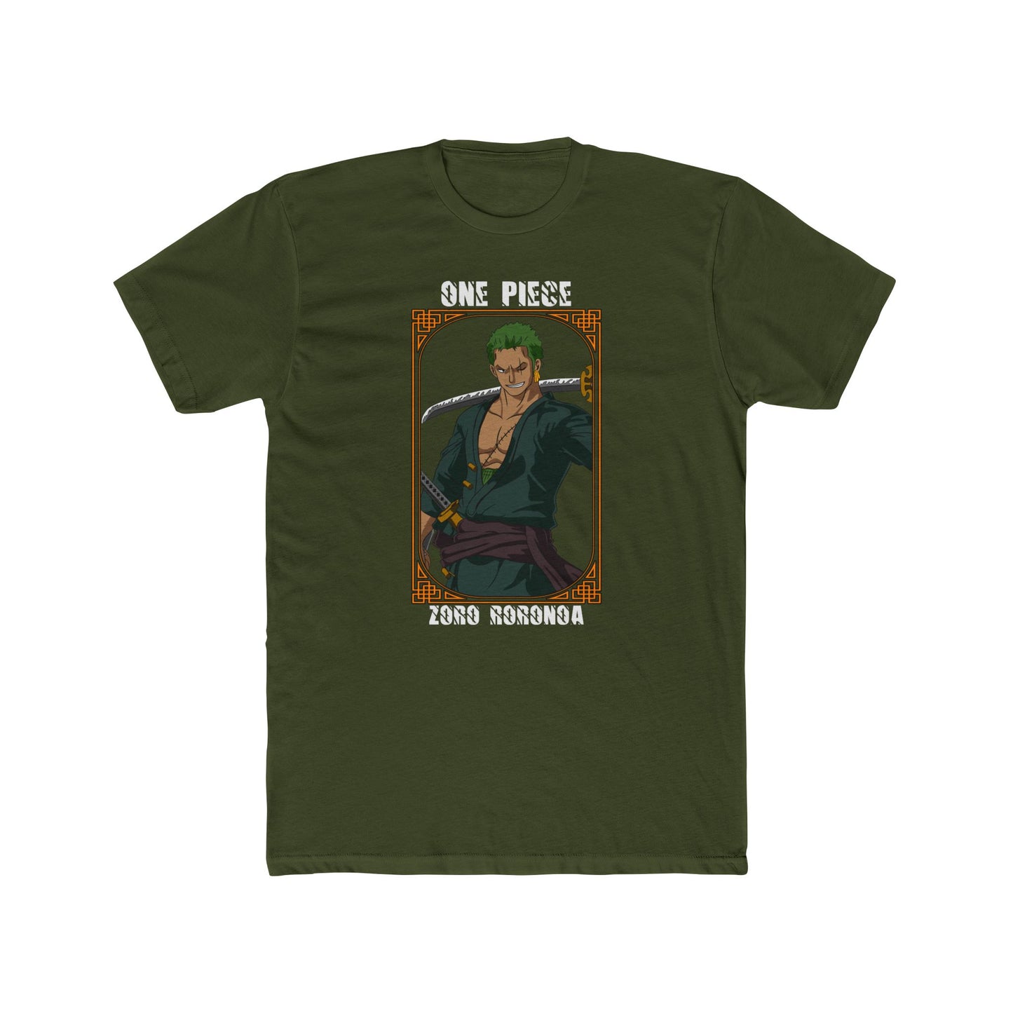 One Piece Zoro Roronoa Unisex Cotton Crew Tee - Stylish Anime T-shirt for Fans - CreativeRino
