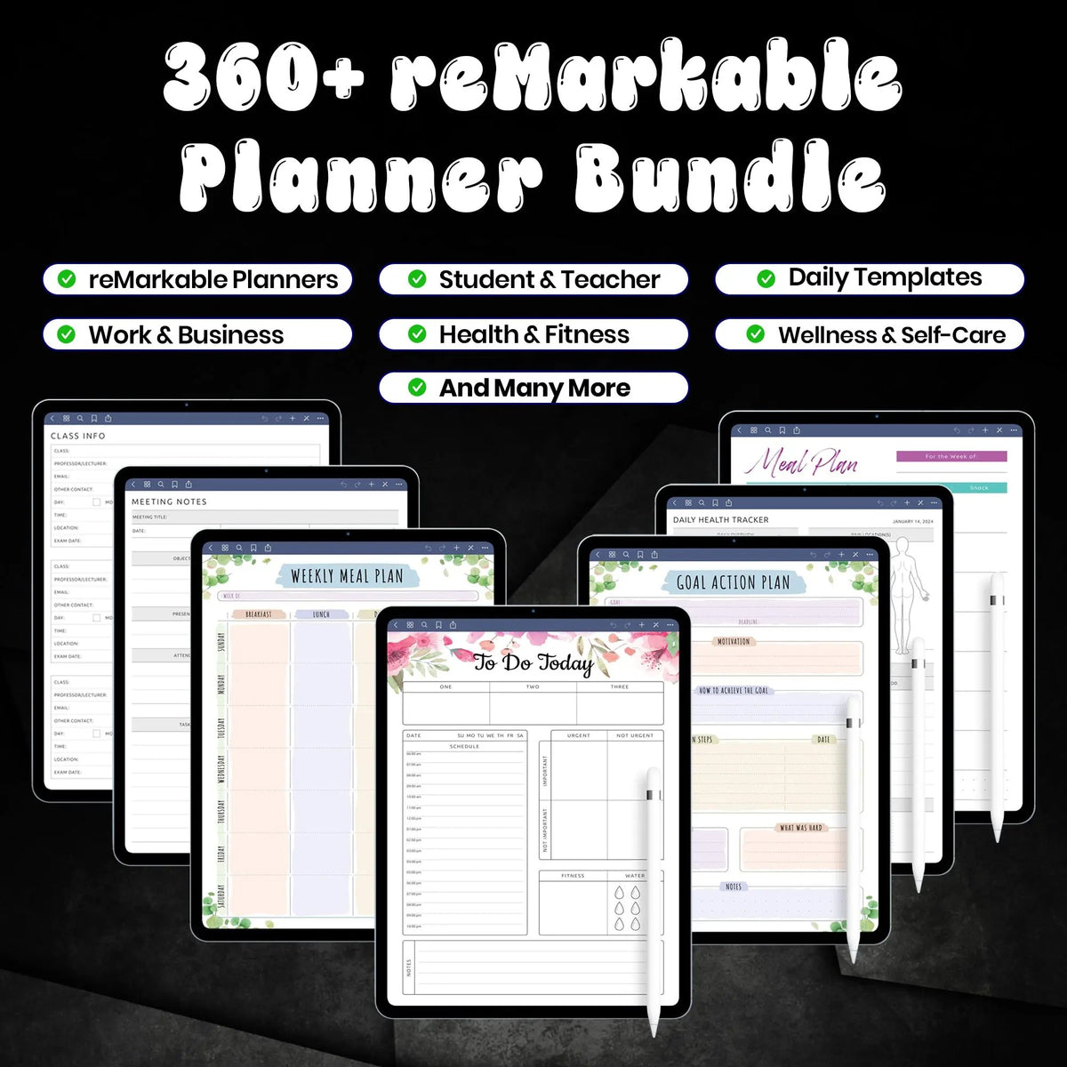 360+ reMarkable 2 Planners Template Bundle – CreativeRino