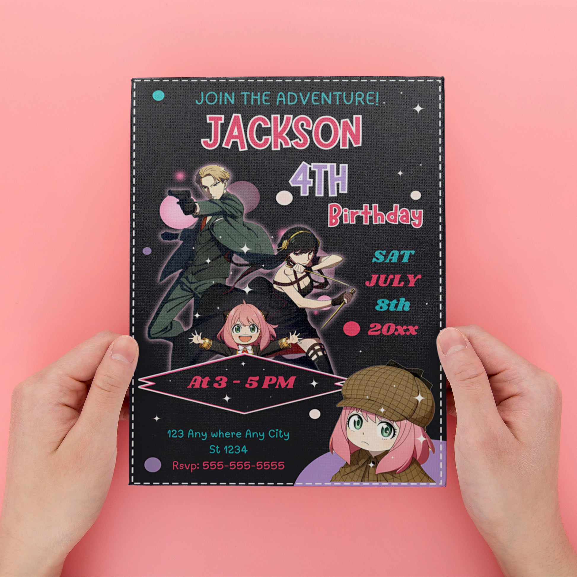 Spy × Family Birthday Invitation Template - CreativeRino