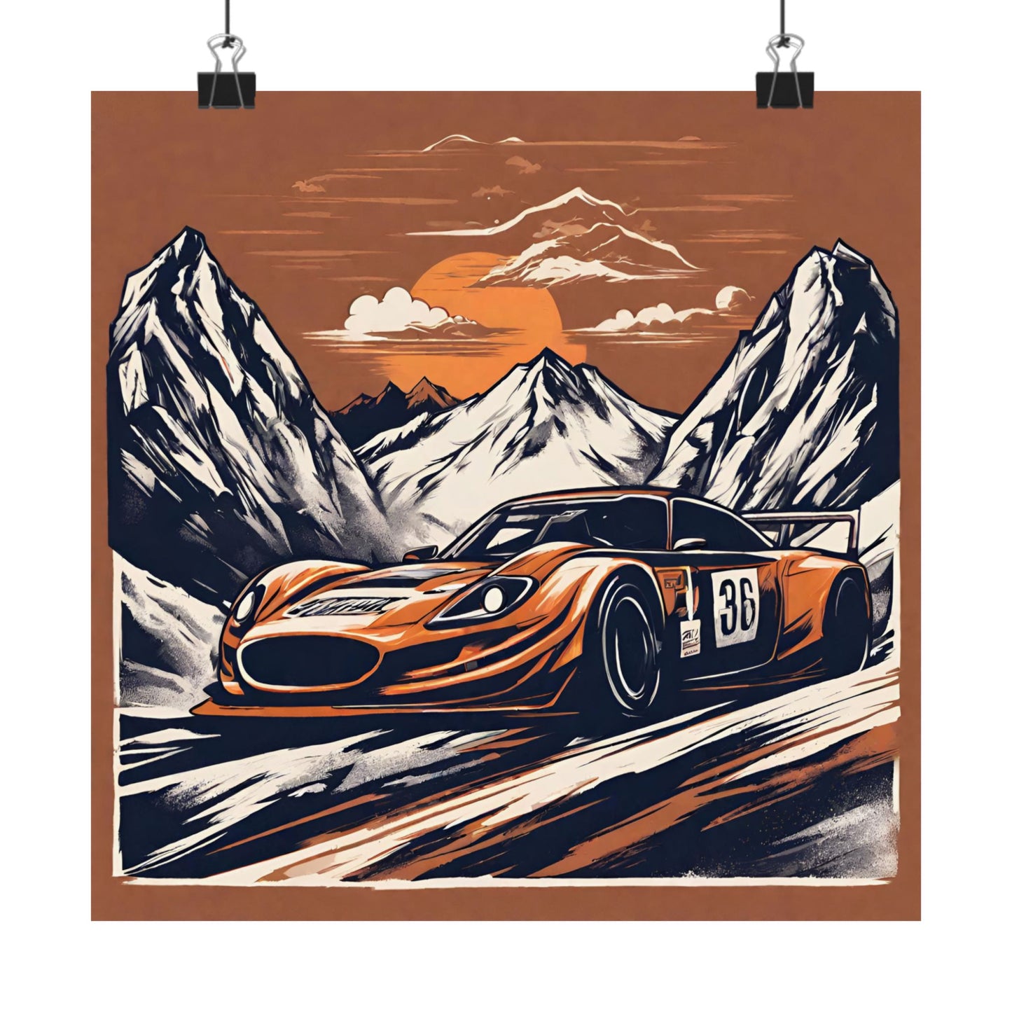 Mountain Racer Matte Vertical Poster - Vintage Car Art for Auto Enthusiasts - CreativeRino