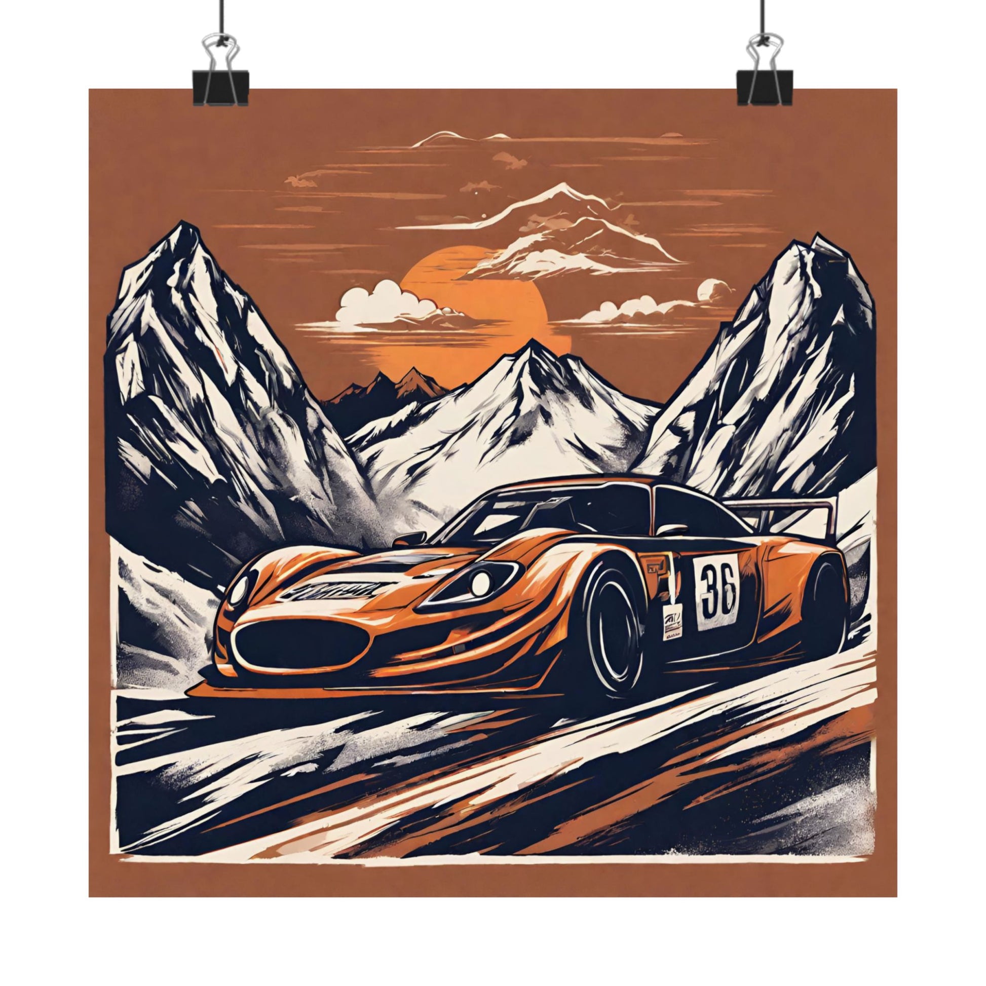 Mountain Racer Matte Vertical Poster - Vintage Car Art for Auto Enthusiasts - CreativeRino