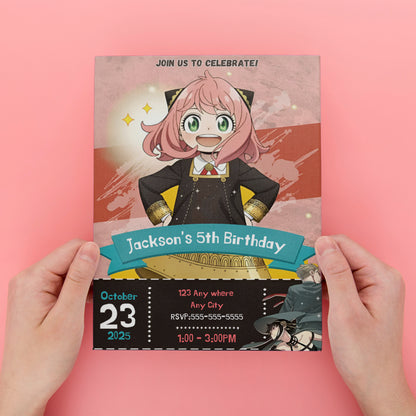 Spy × Family Birthday Invitation Template - CreativeRino