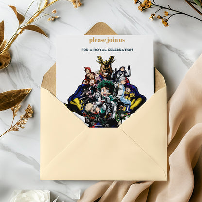 My hero Academia Birthday Invitation Template - CreativeRino